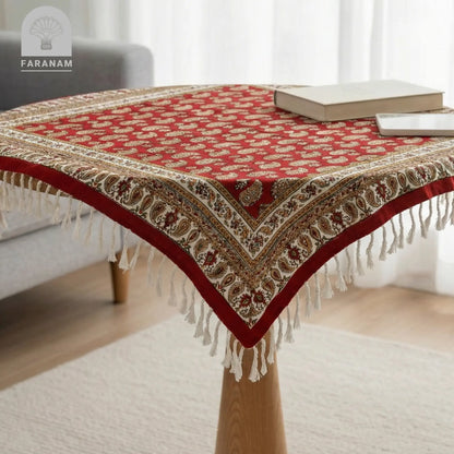 Maison Paisley Tablecloth, 2.5'x2.5', Handmade Faranam