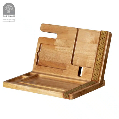 Standard Mosaic Desk Organizer, Inlaid mosaic, Rubber Wood