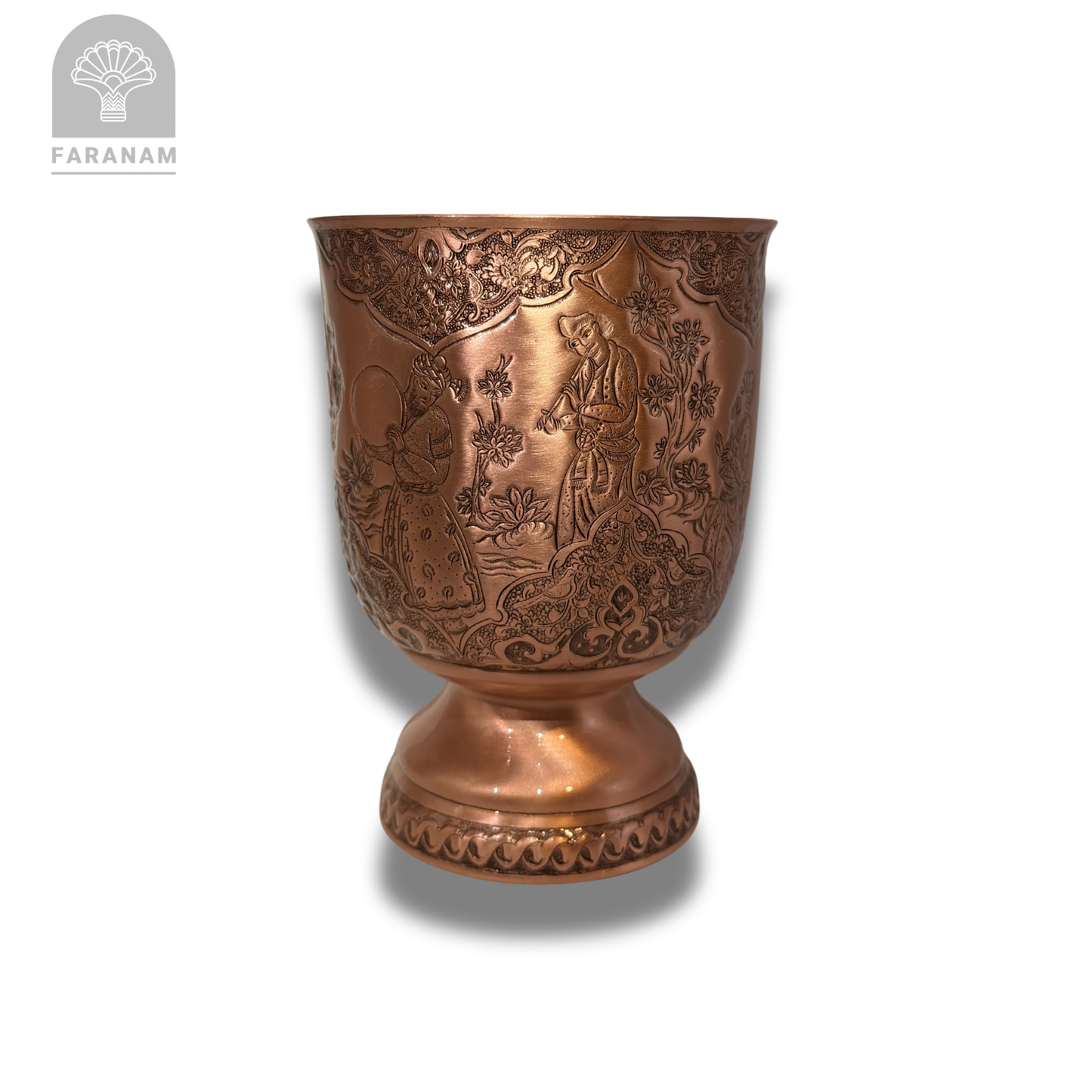 The Feast Hand-Etched Copper Vase/Candy Bowl, Handmade