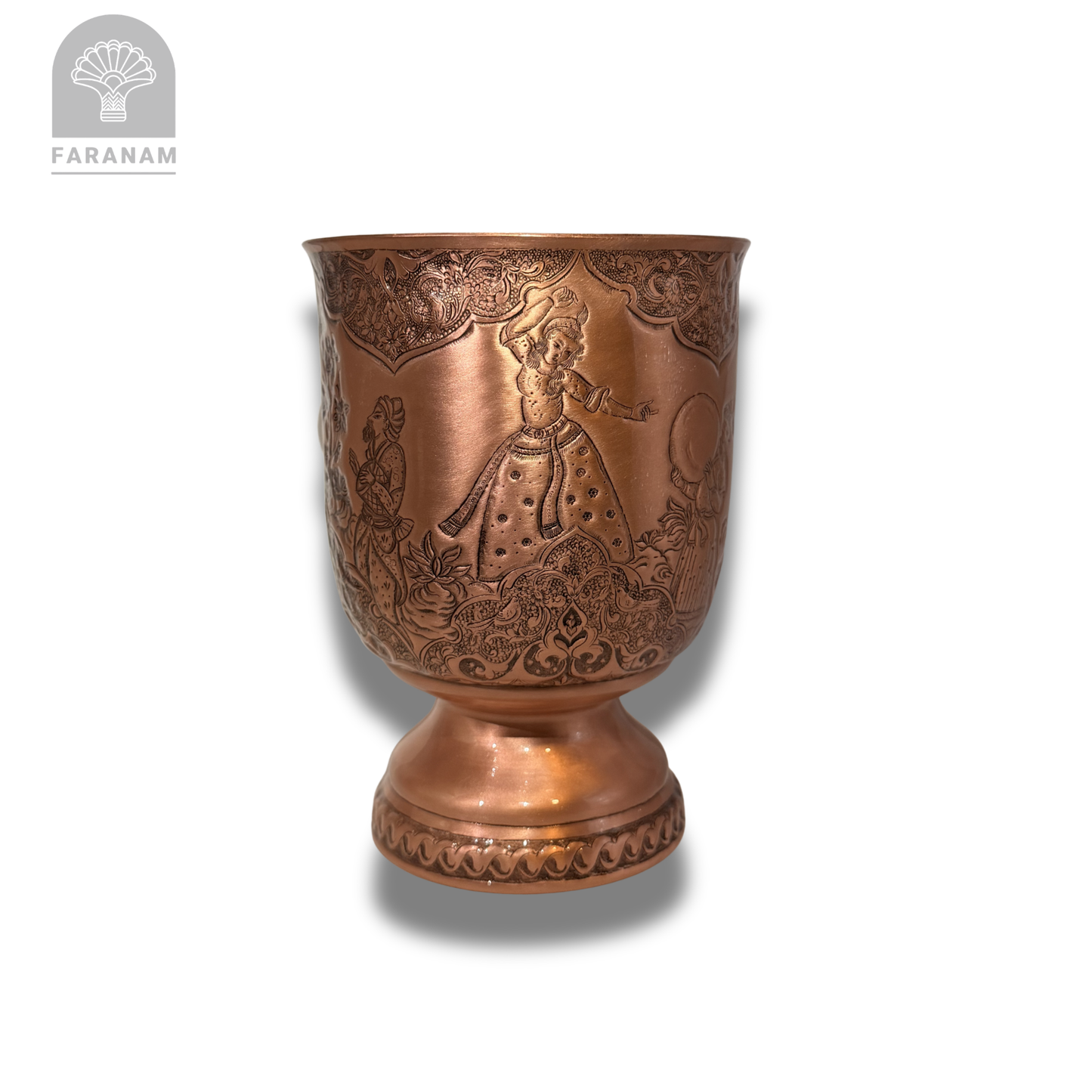 The Feast Hand-Etched Copper Vase/Candy Bowl, Handmade