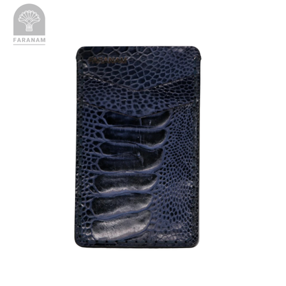 Victor Card Holder, Ostrich Leg Leather, Hand-stitched