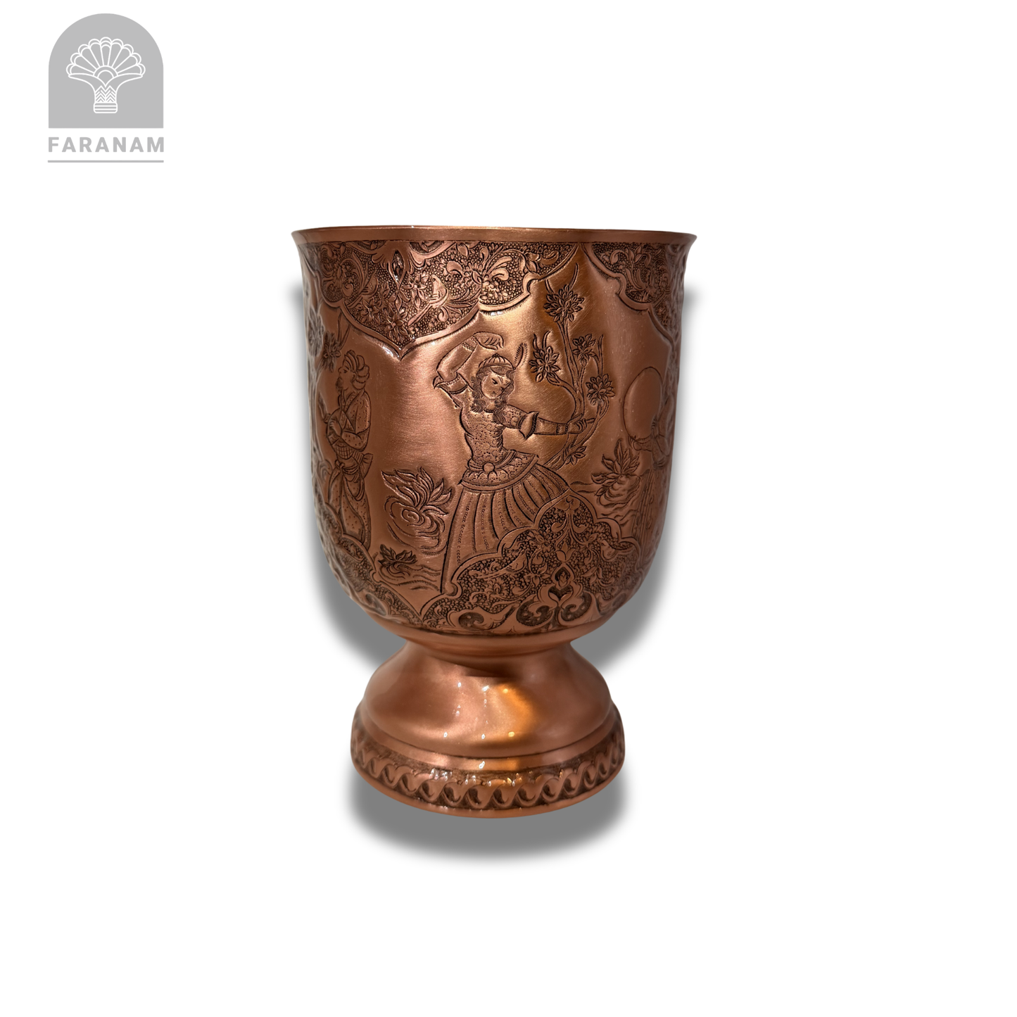 The Feast Hand-Etched Copper Vase/Candy Bowl, Handmade