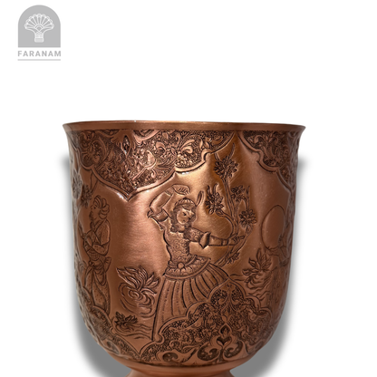 The Feast Hand-Etched Copper Vase/Candy Bowl, Handmade