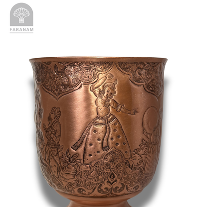 The Feast Hand-Etched Copper Vase/Candy Bowl, Handmade