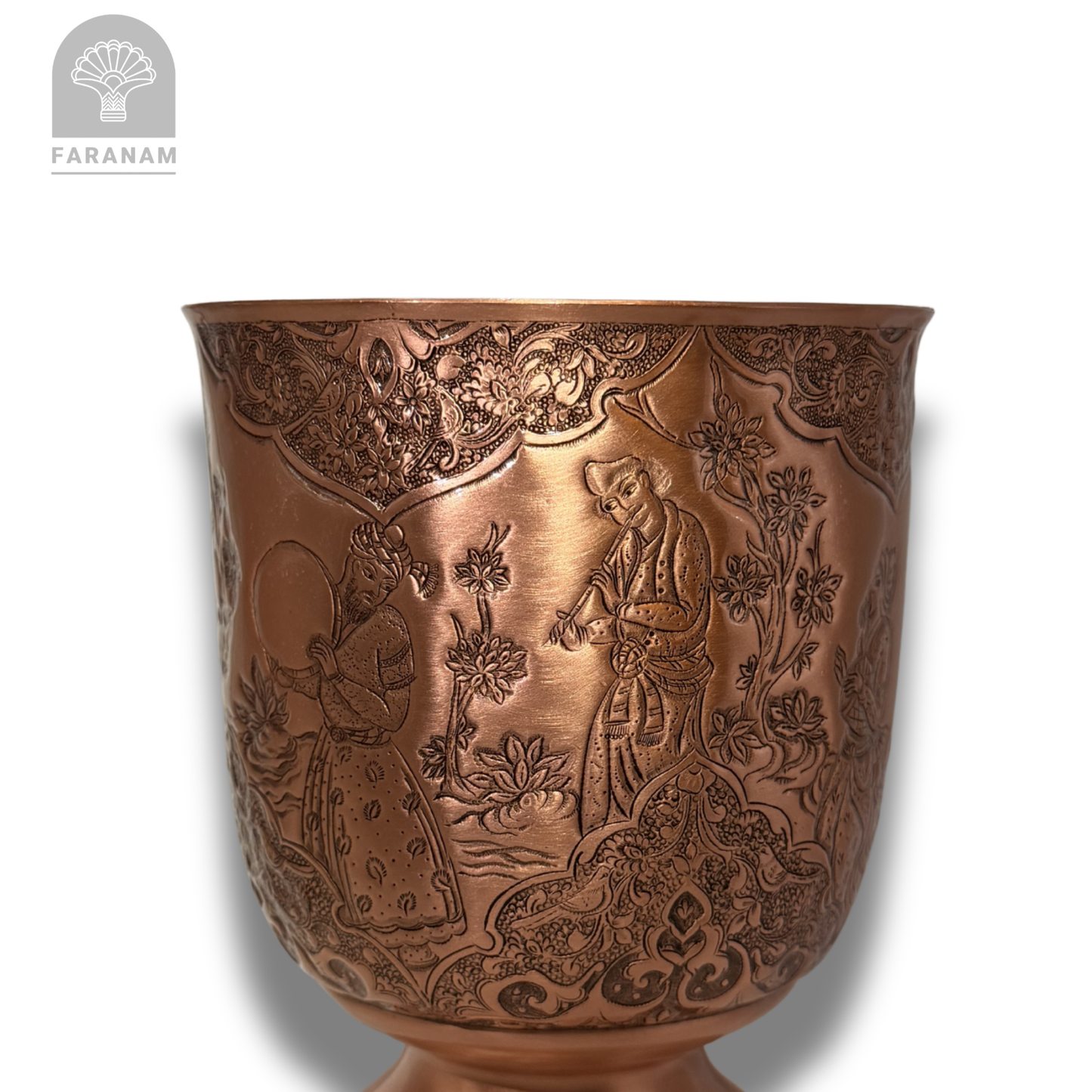 The Feast Hand-Etched Copper Vase/Candy Bowl, Handmade