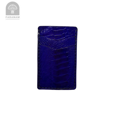 Victor Card Holder, Ostrich Leg Leather, Hand-stitched