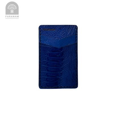 Victor Card Holder, Ostrich Leg Leather, Hand-stitched
