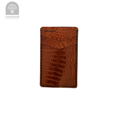 Victor Card Holder, Ostrich Leg Leather, Hand-stitched