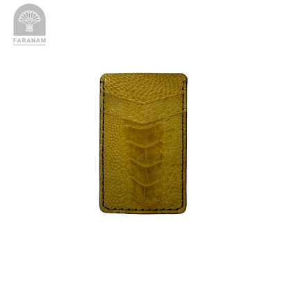 Victor Card Holder, Ostrich Leg Leather, Hand-stitched