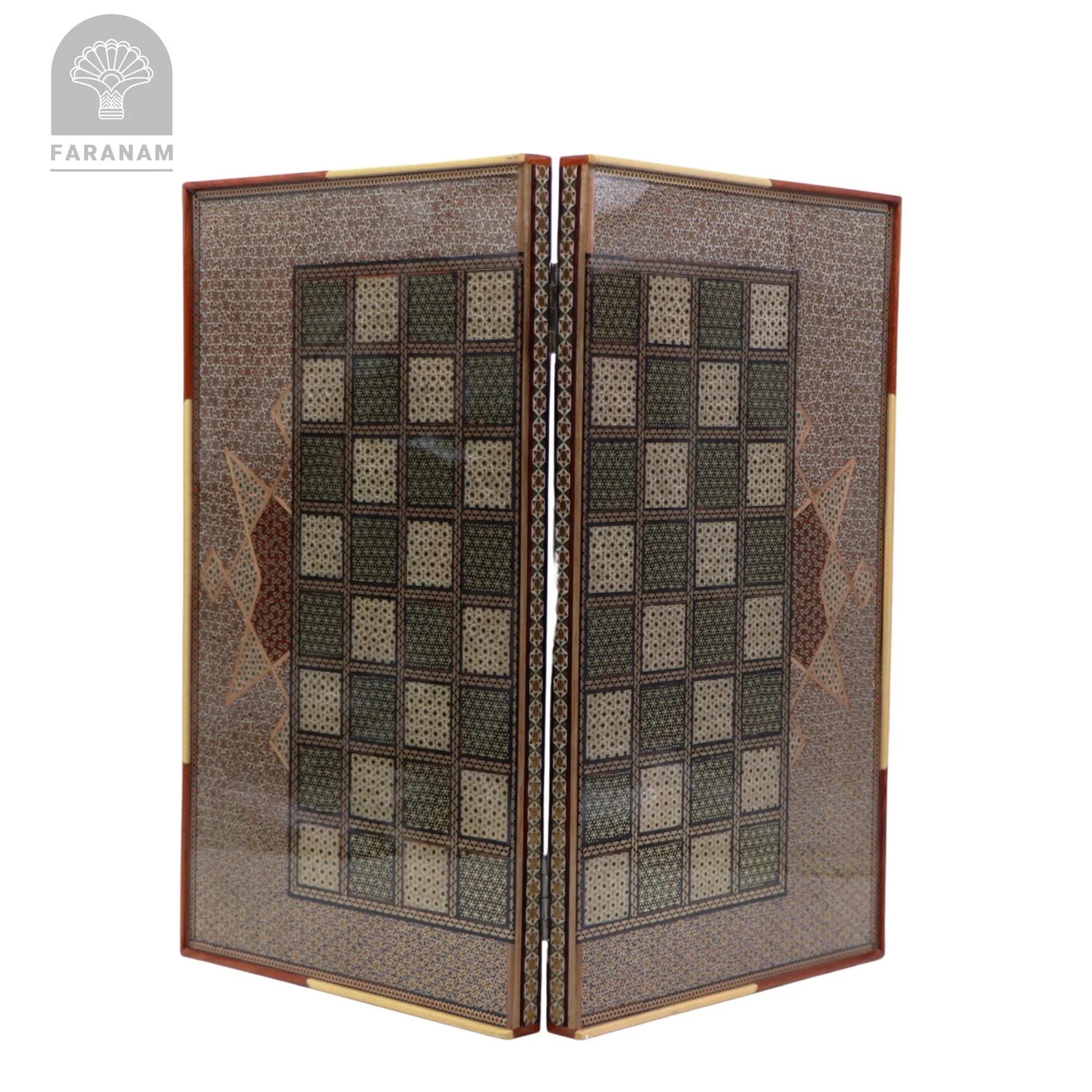 Lion & Sun, Handmade Backgammon & Chess Board Faranam