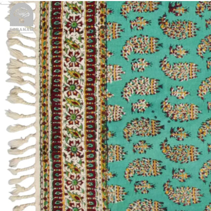 Emerald Avenue Runner, Rectangular Cotton Tablecloth, Handmade Faranam