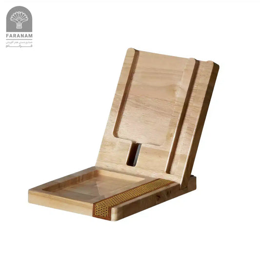 Compact Mosaic Desk Organize, Inlaid mosaic, Rubber Wood