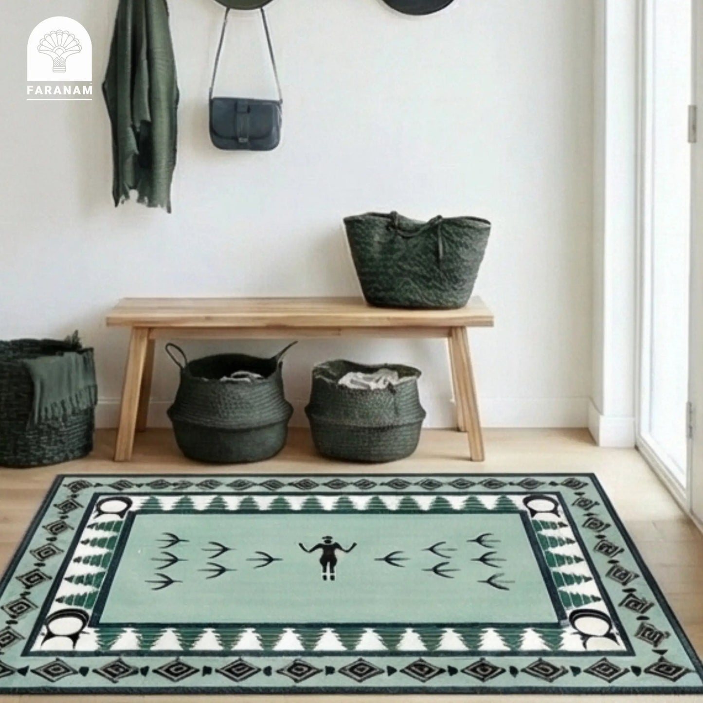 Mehregan Wool Rug, 4'x6', Handmade, 100% Persian wool Faranam