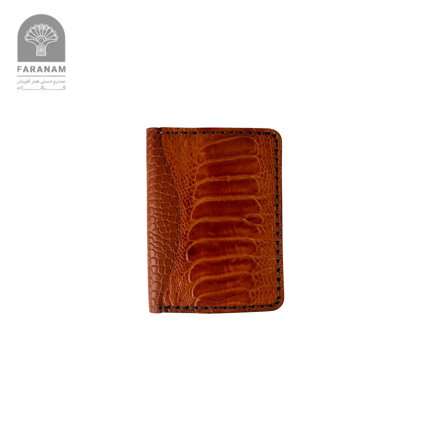 Aris Bifold Wallet, Ostrich Leg Leather, Hand-stitched
