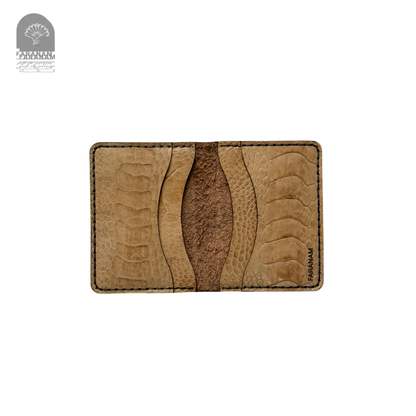Aris Bifold Wallet, Ostrich Leg Leather, Hand-stitched