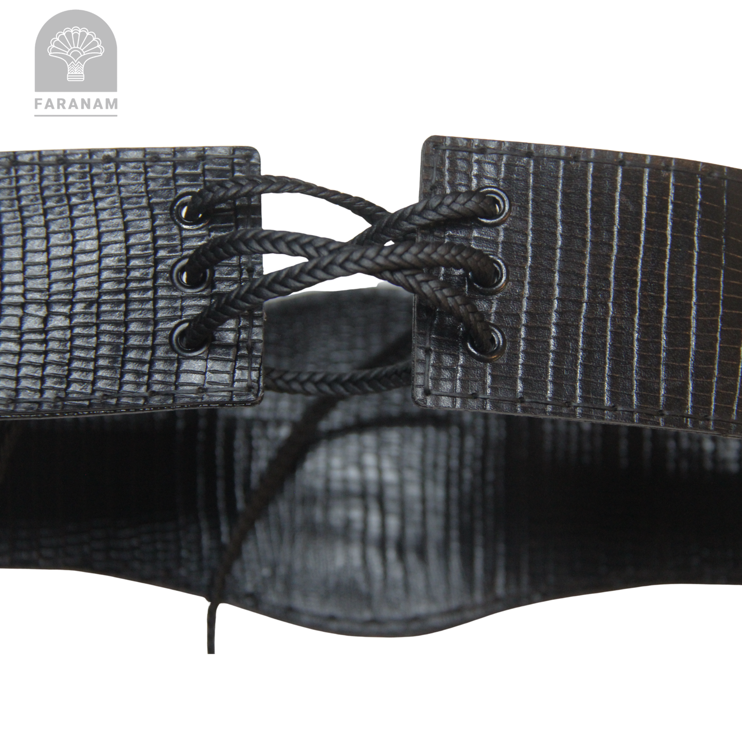 Simaj Hand Etched Leather Waist Belt, Handmade, Designed by Faranam Studio