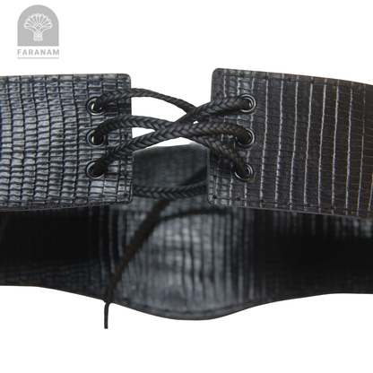 Simaj Hand Etched Leather Waist Belt, Handmade, Designed by Faranam Studio
