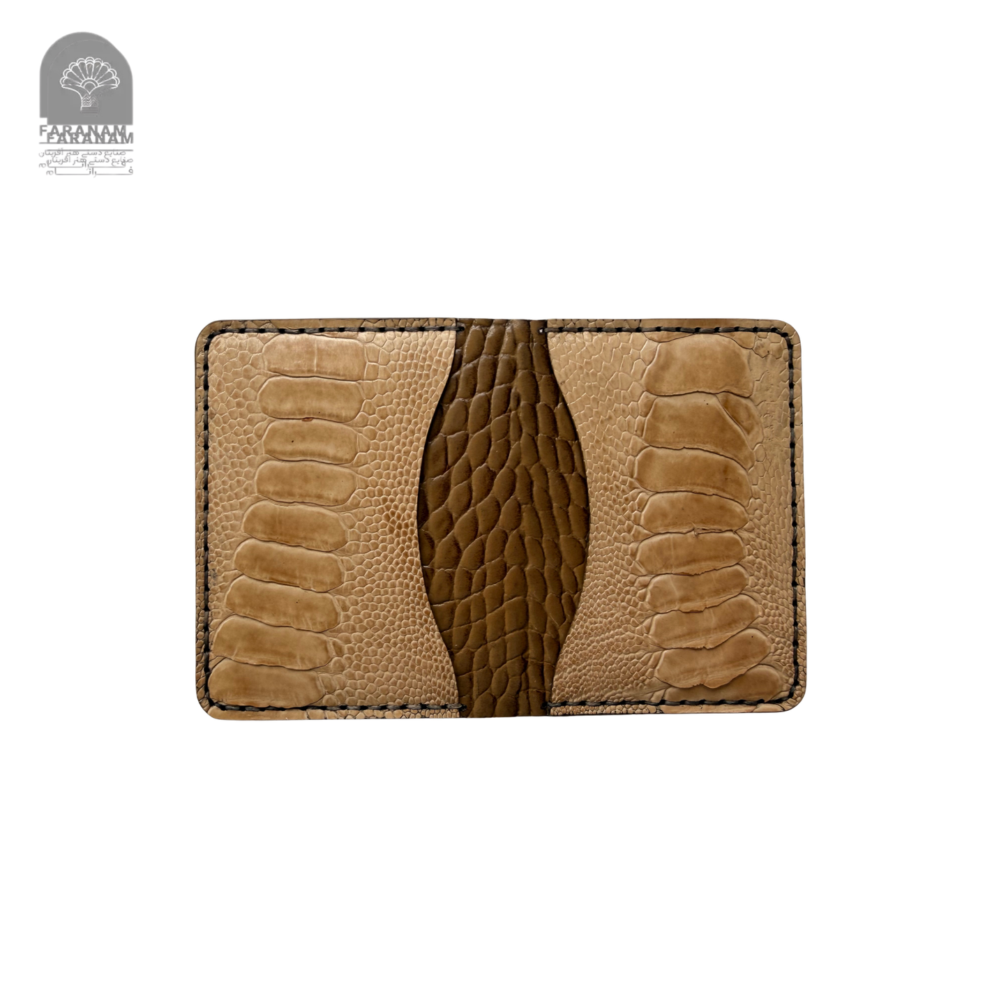 Aris Bifold Wallet, Ostrich Leg Leather, Hand-stitched