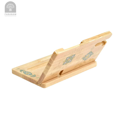 Serene Desk Organizer & Phone Stand, Hand-Painted, Rubber Wood My Store