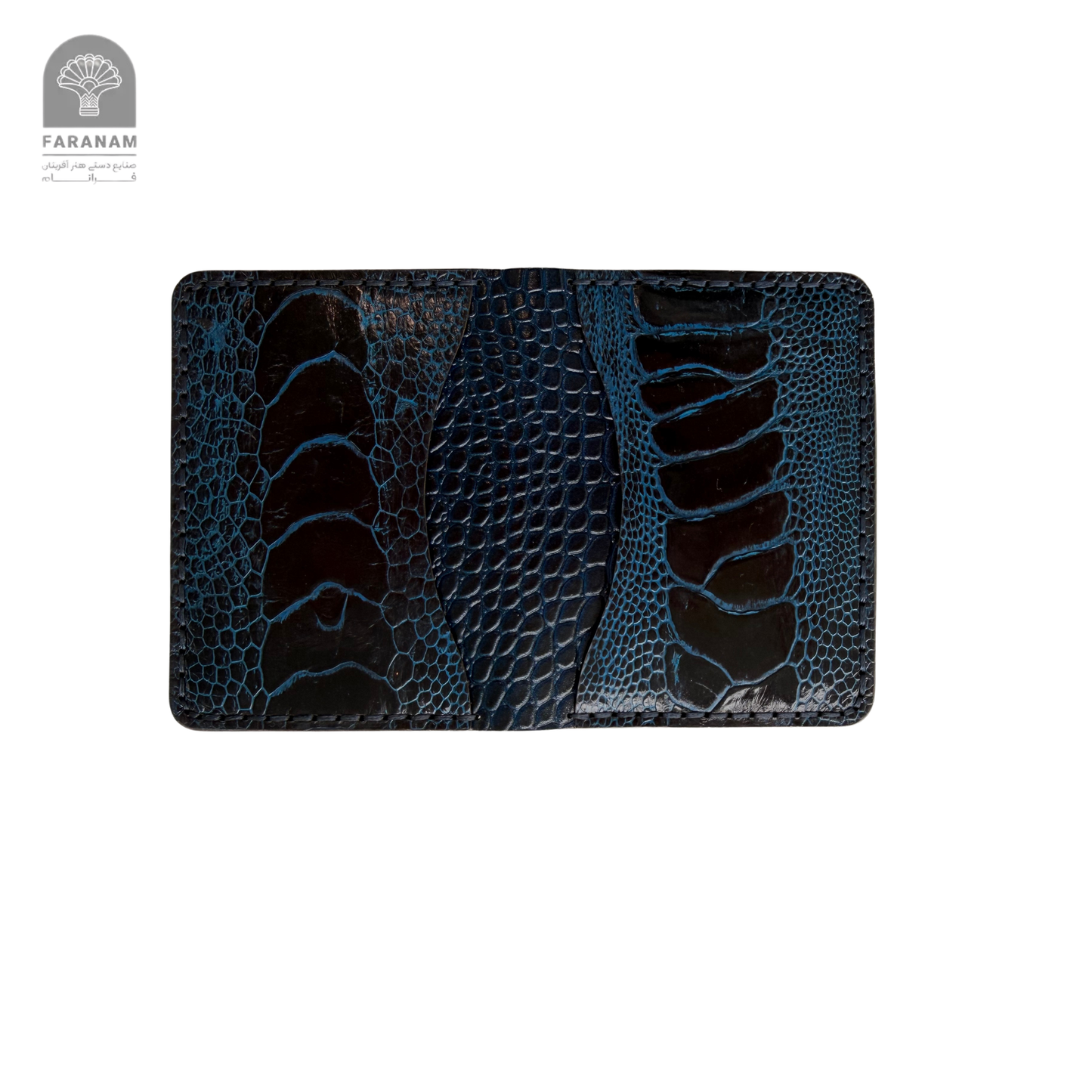 Aris Bifold Wallet, Ostrich Leg Leather, Hand-stitched