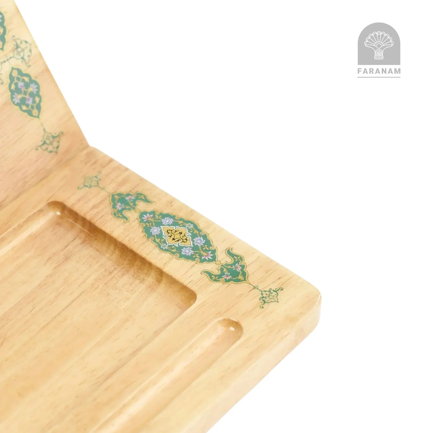 Serene Desk Organizer & Phone Stand, Hand-Painted, Rubber Wood My Store