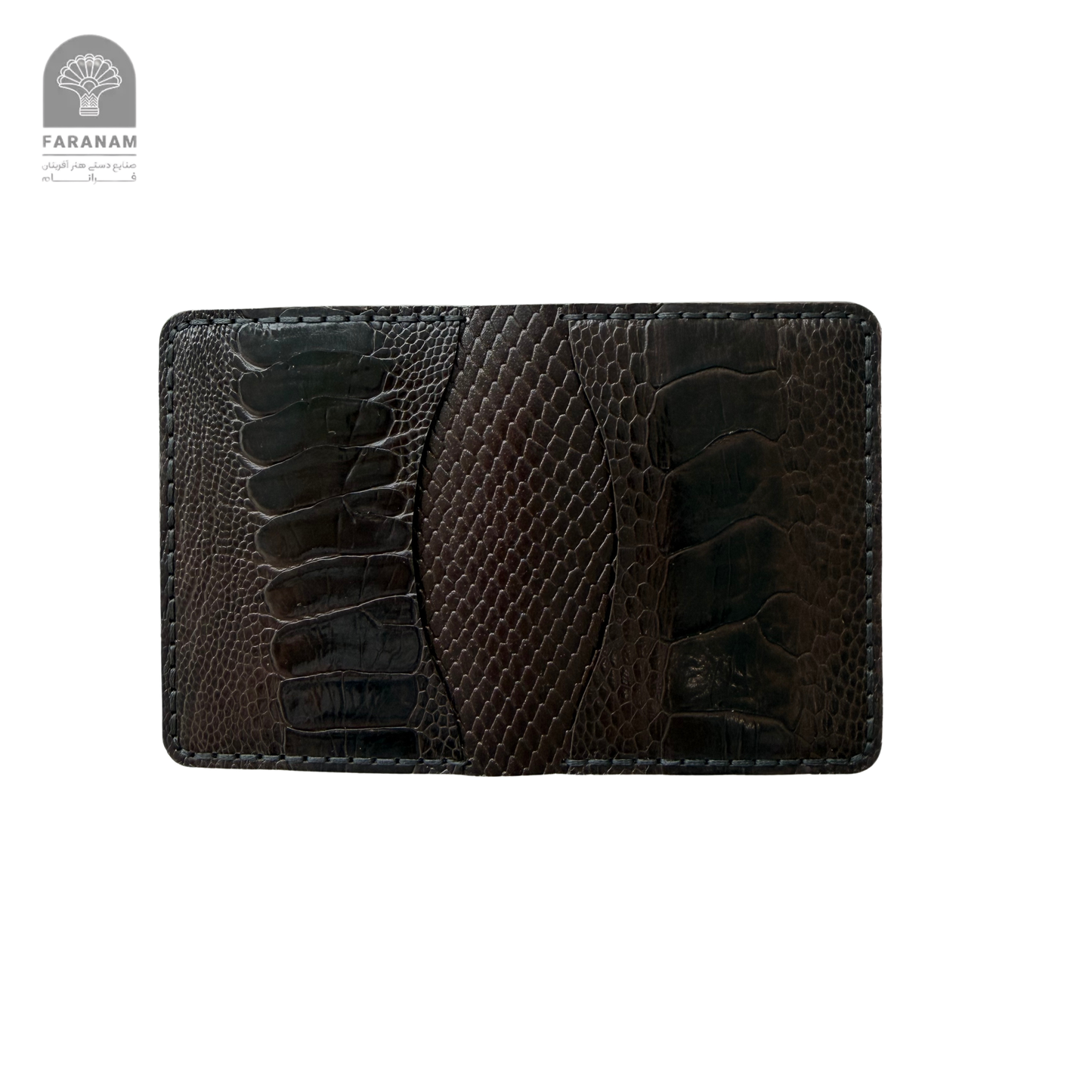 Aris Bifold Wallet, Ostrich Leg Leather, Hand-stitched