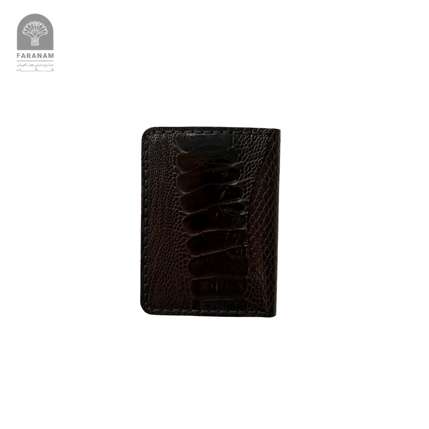 Aris Bifold Wallet, Ostrich Leg Leather, Hand-stitched