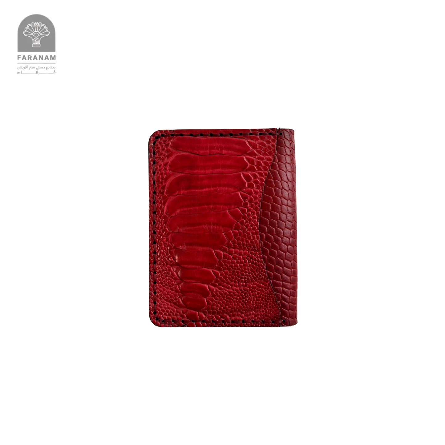 Aris Bifold Wallet, Ostrich Leg Leather, Hand-stitched