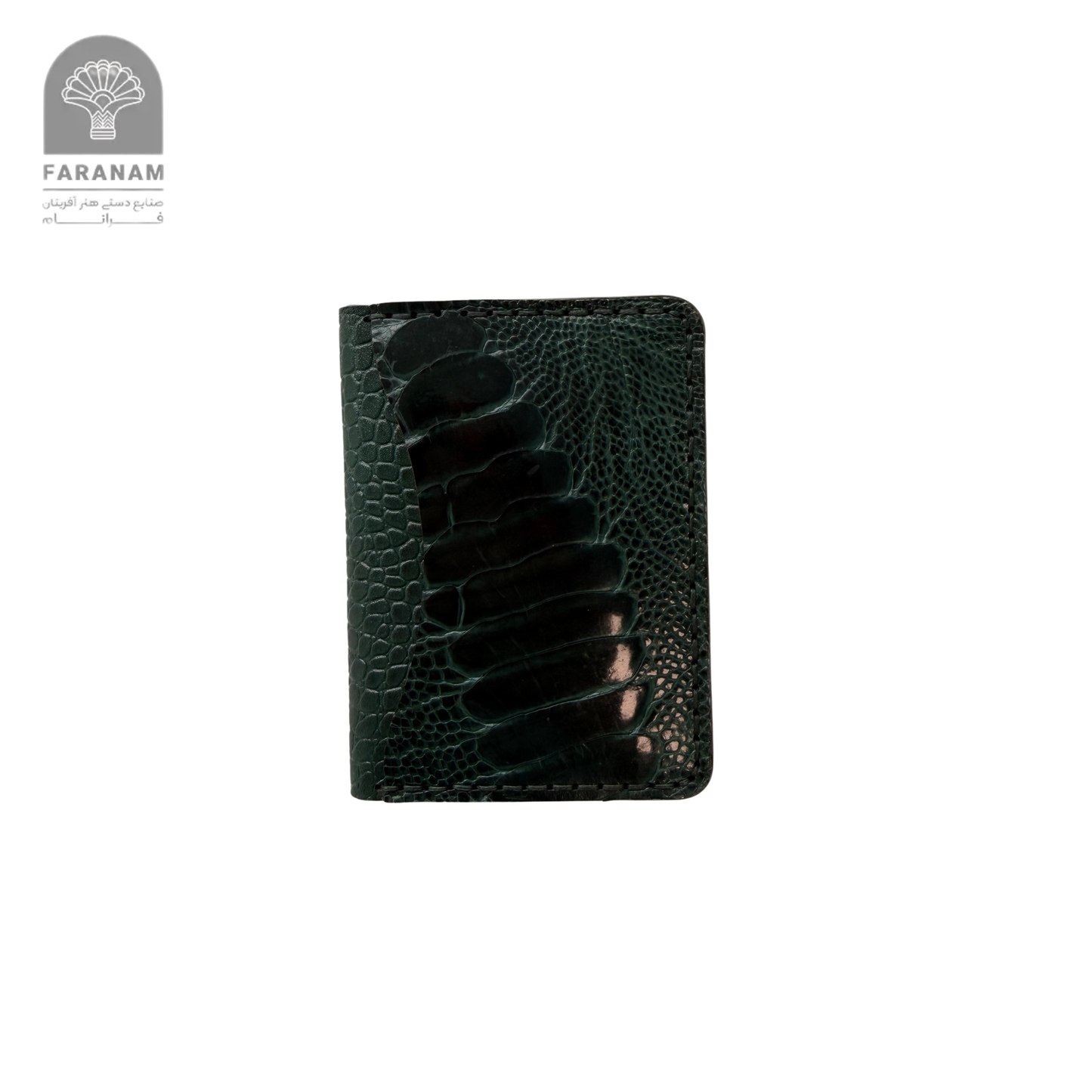 Aris Bifold Wallet, Ostrich Leg Leather, Hand-stitched