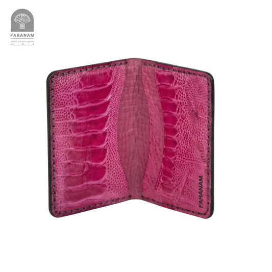 Aris Bifold Wallet, Ostrich Leg Leather, Hand-stitched Faranam