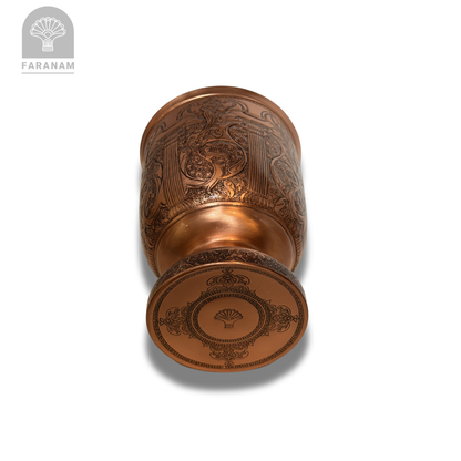 The Persepolis Hand-Etched Copper Vase/Candy Bowl, Handmade