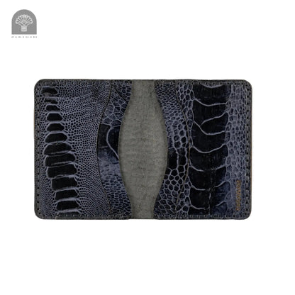 Aris Bifold Wallet, Ostrich Leg Leather, Hand-stitched Faranam