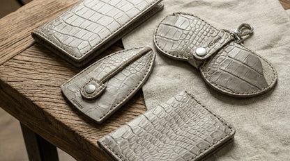 Farasa Leather Gift Set; wallet, bifold wallet, keychain, sunglasses cover, Hand-stitched Faranam