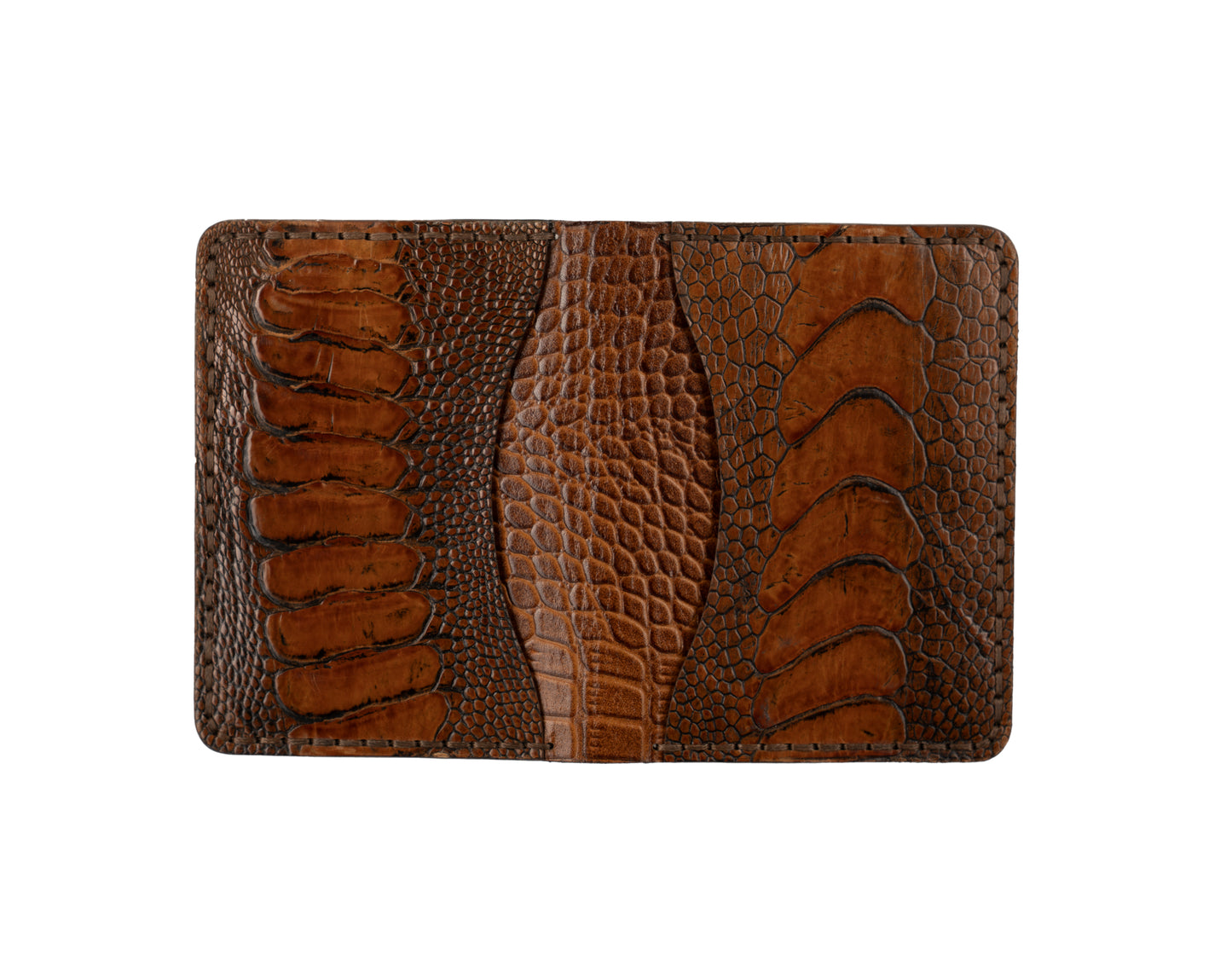 Aris Trifold Wallet, Ostrich Leg Leather