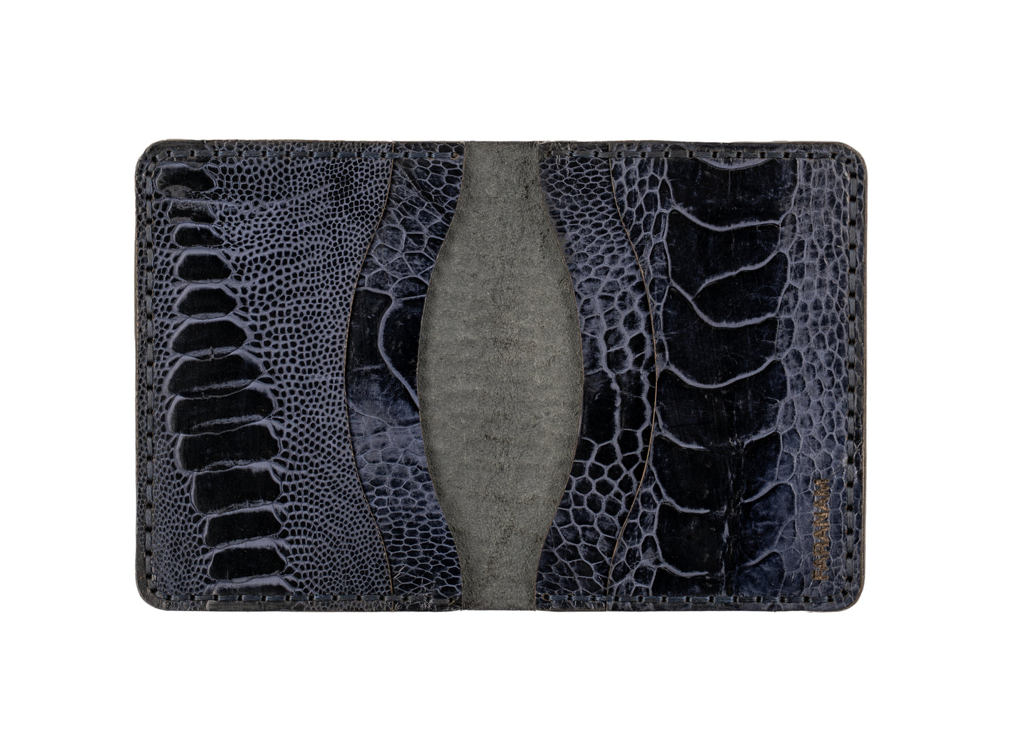 Aris Trifold Wallet, Ostrich Leg Leather