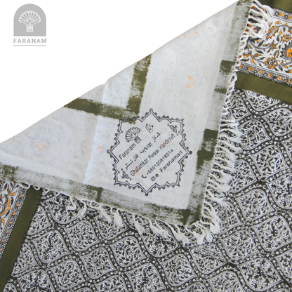 Earthloom Block-Printed Cotton Tablecloth, 2.5'x2.5'/3'x3'