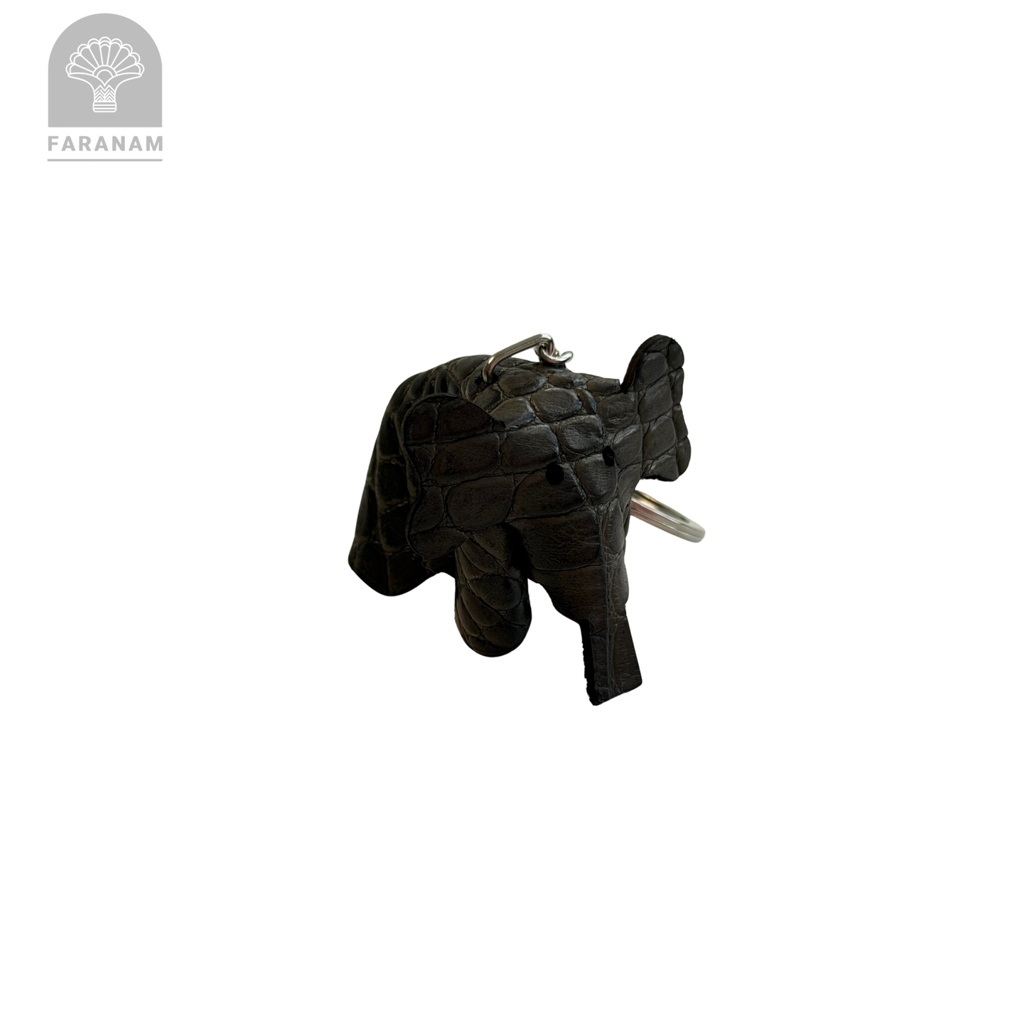Elephant Keychain, Genuine cowhide Leather, Hand-stitched