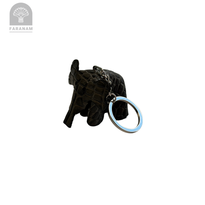 Elephant Keychain, Genuine cowhide Leather, Hand-stitched