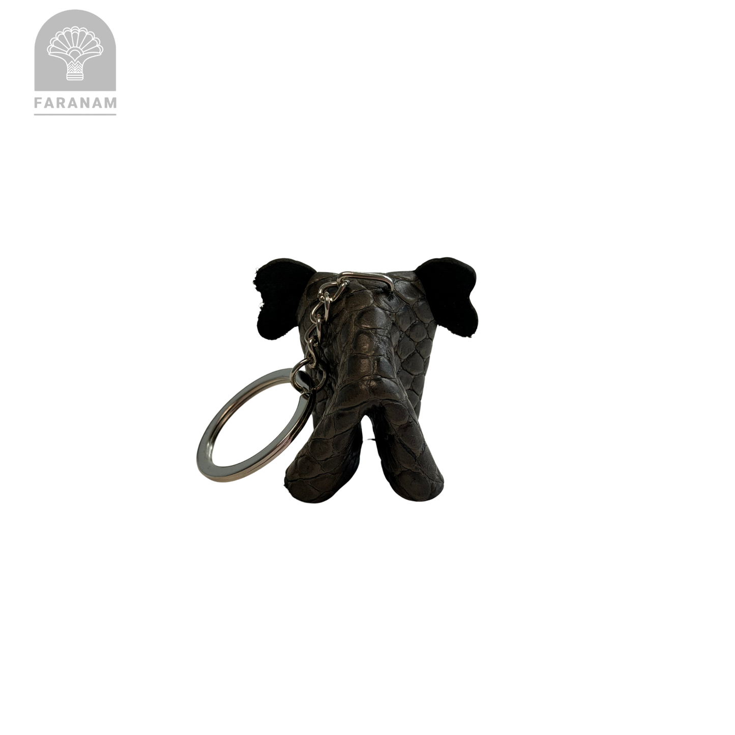 Elephant Keychain, Genuine cowhide Leather, Hand-stitched