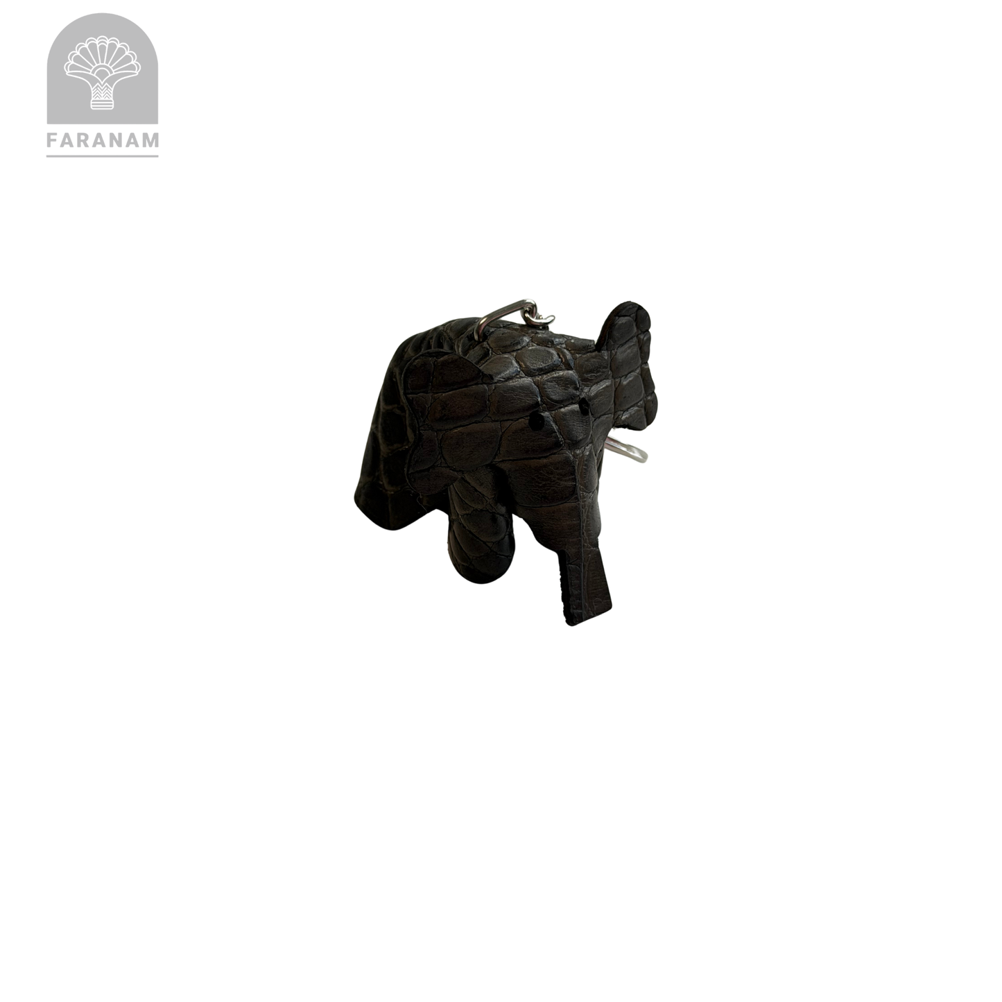 Elephant Keychain, Genuine cowhide Leather, Hand-stitched