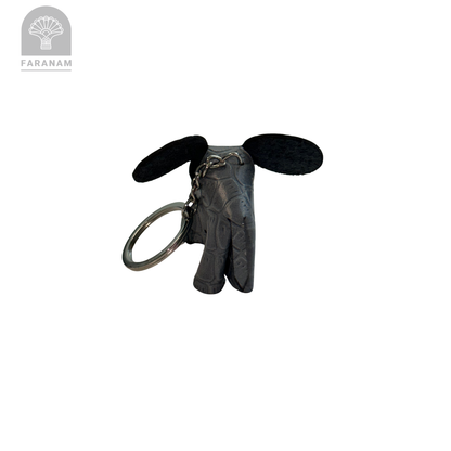 Mouse Keychain, Genuine cowhide Leather, Hand-stitched