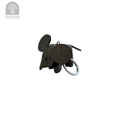 Mouse Keychain, Genuine cowhide Leather, Hand-stitched