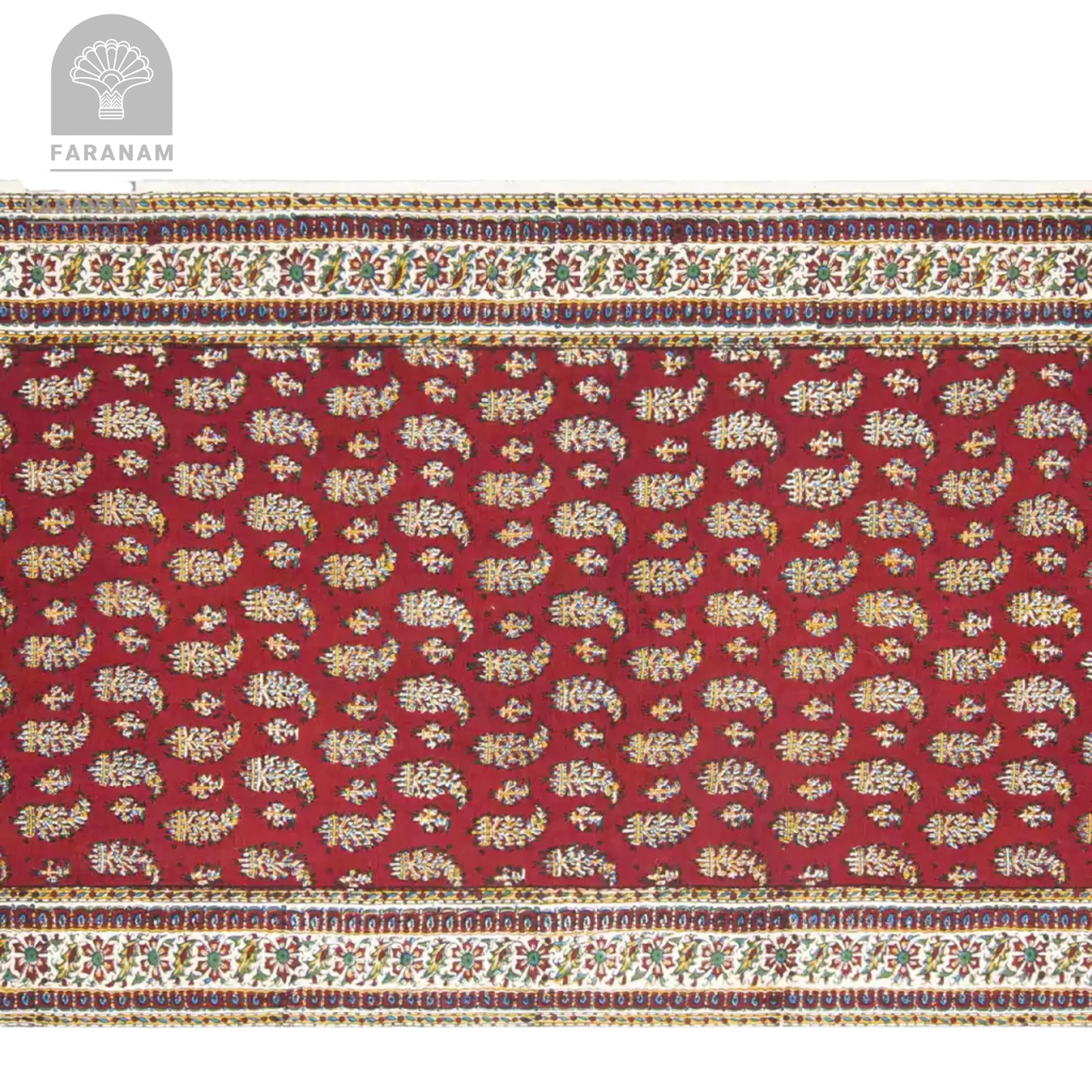 Red Ruby Runner - Block-Printed Cotton Tablecloth