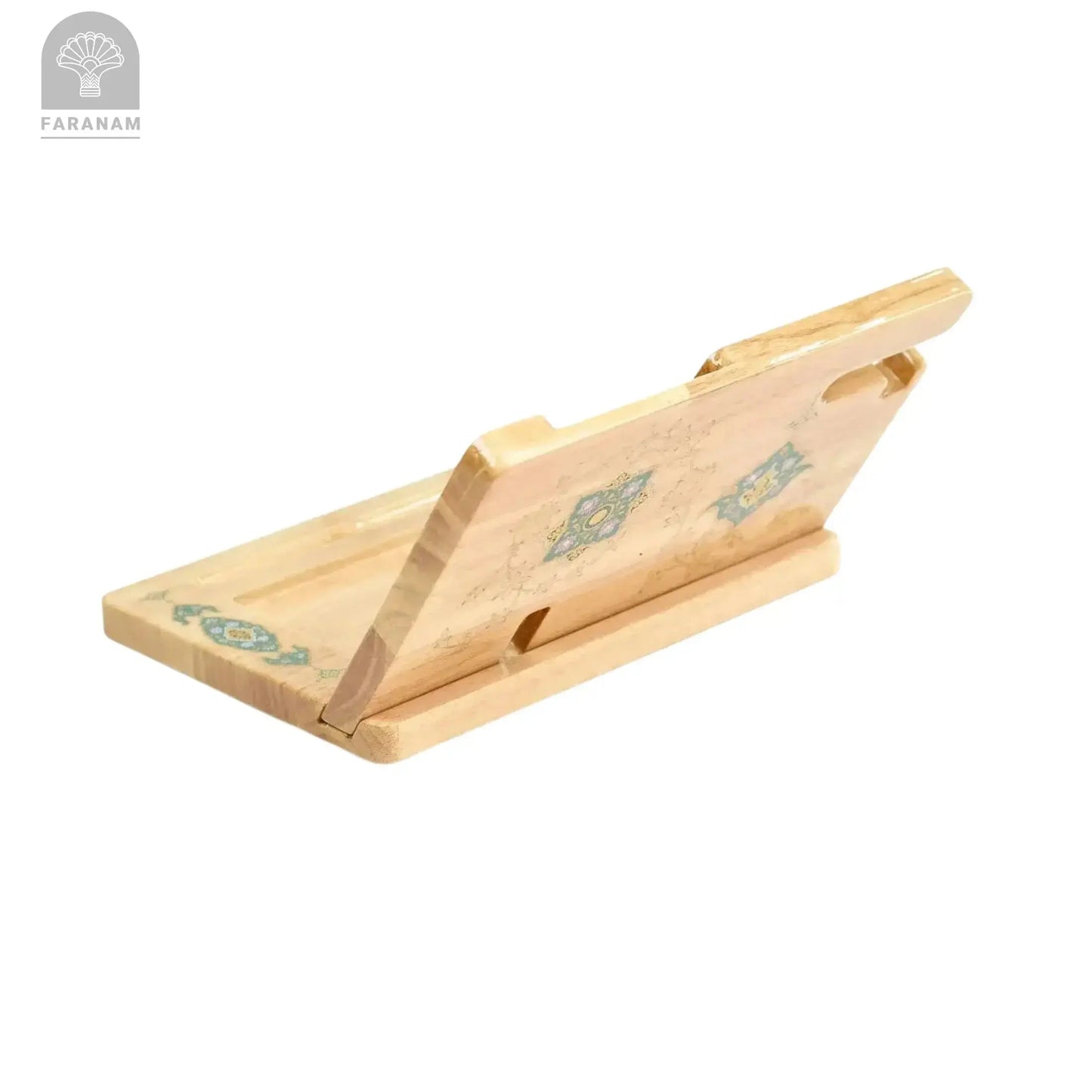 Serene Desk Organizer & Phone Stand, Hand-Painted, Rubber Wood My Store