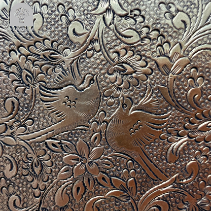 Simaj Nightingales, Hand Etched Leather Waist Belt, Handmade, Designed by Faranam Studio