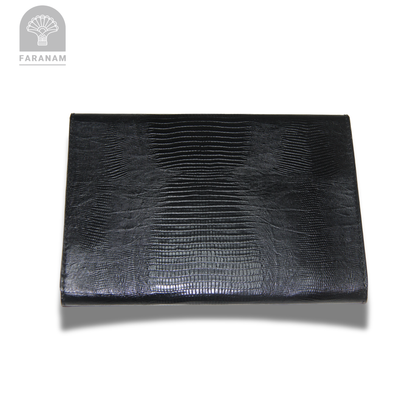 Vala Hand Etched Leather Clutch, Handmade, Designed by Faranam Studio