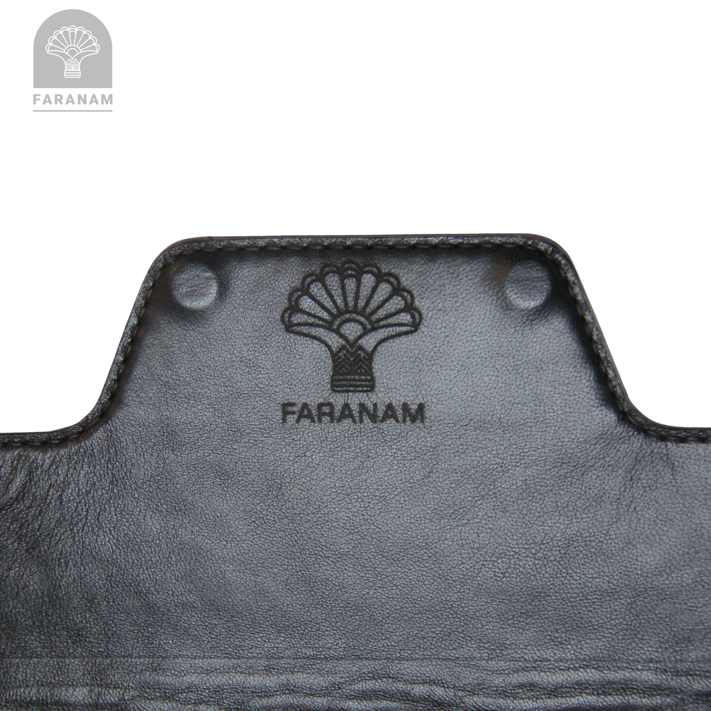 Vala Hand Etched Leather Clutch, Handmade, Designed by Faranam Studio