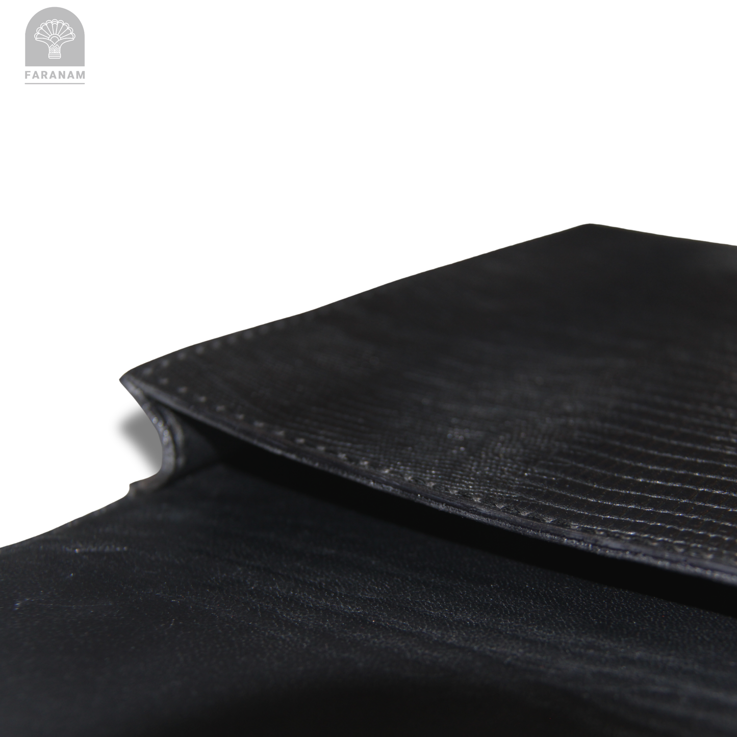 Vala Hand Etched Leather Clutch, Handmade, Designed by Faranam Studio