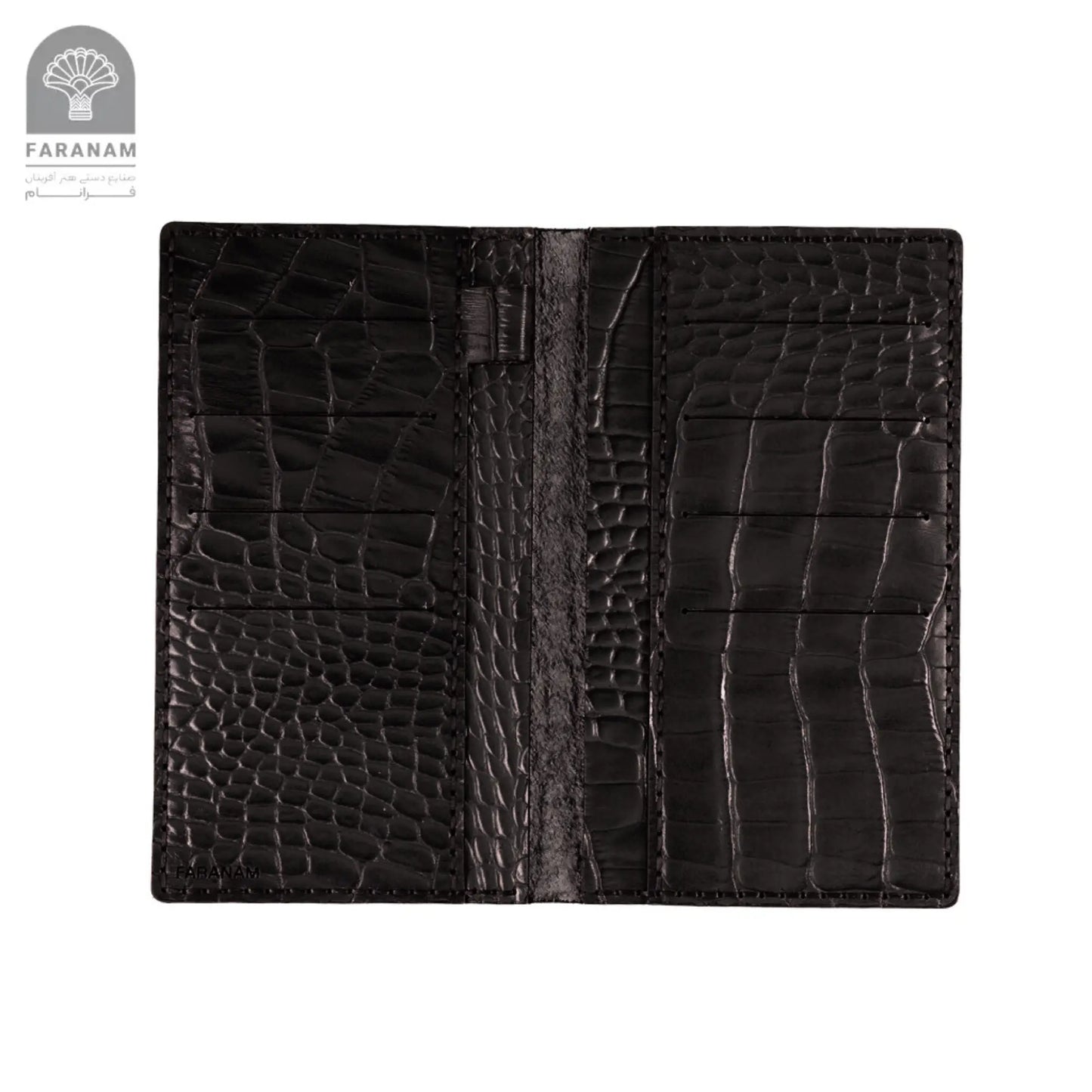 Asa Leather wallet, Genuine cowhide, Hand-stitched Faranam
