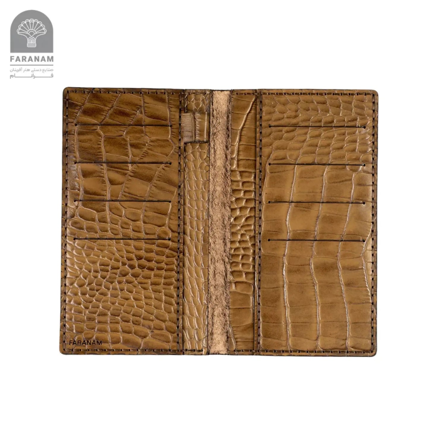 Asa Leather wallet, Genuine cowhide, Hand-stitched Faranam